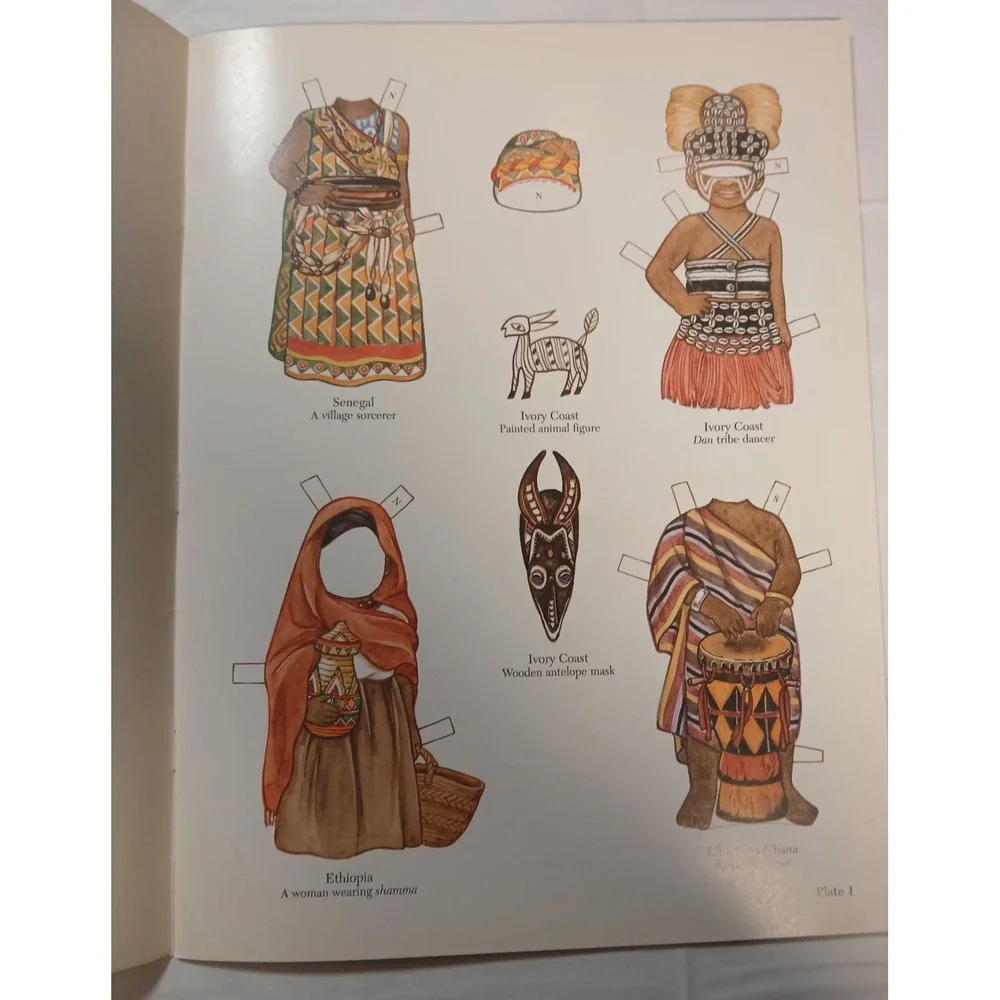African Girl and Boy Paper Dolls by Yuko Green‎ (1997, Trade Paperback)